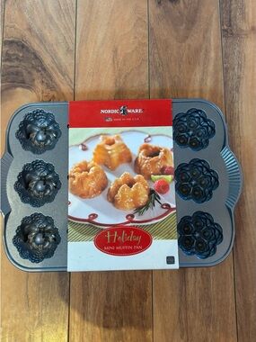 Nordic Ware Holiday Mini Muffin Pan - Gray Metallic Nonstick